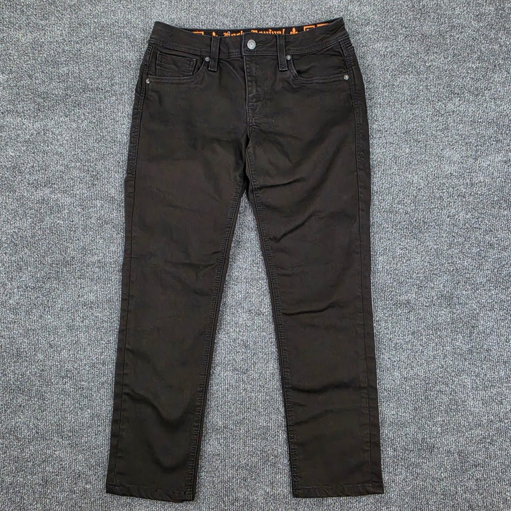 Rock Revival Kamil K1 Biker Jeans Women's 29 Skinny Black Moto Denim Mid Rise